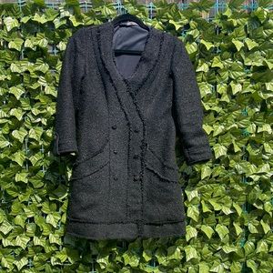 Zara TRF Collection women black tweed dress